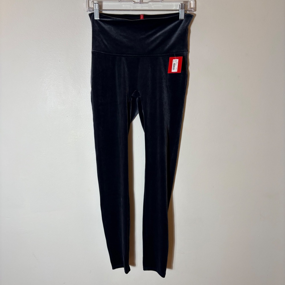 NWT SPANX Velvet Leggings Classic Navy Size Medium High Rise Shaping